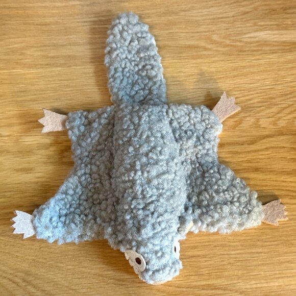 Plush Dog Toy: Skinny Squeaky Crinkle Flying Squirrel Toy, for Medium Pups - Picture 1 of 11